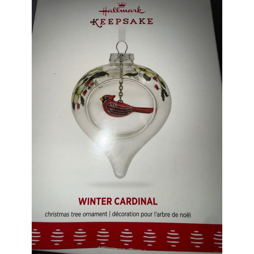 Hallmark Keepsake Winter Cardinal Christmas Ornament Tom Best Glass Metal